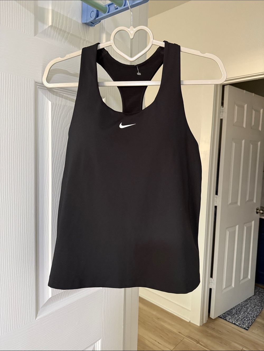 Nike Black Racerback Training Tank with White Swoosh